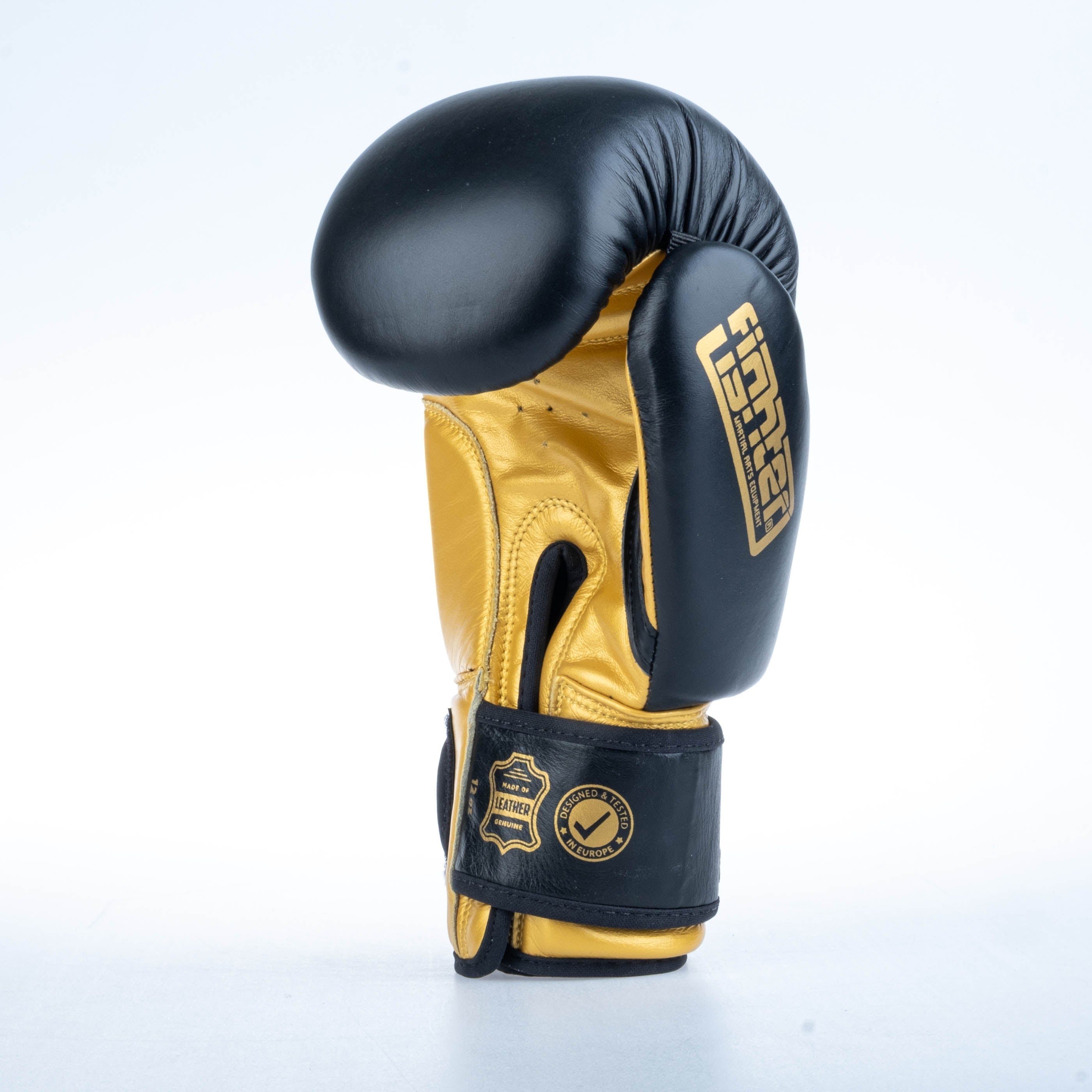 Fighter Boxing Gloves Round - black/gold, 1376-RNDXG