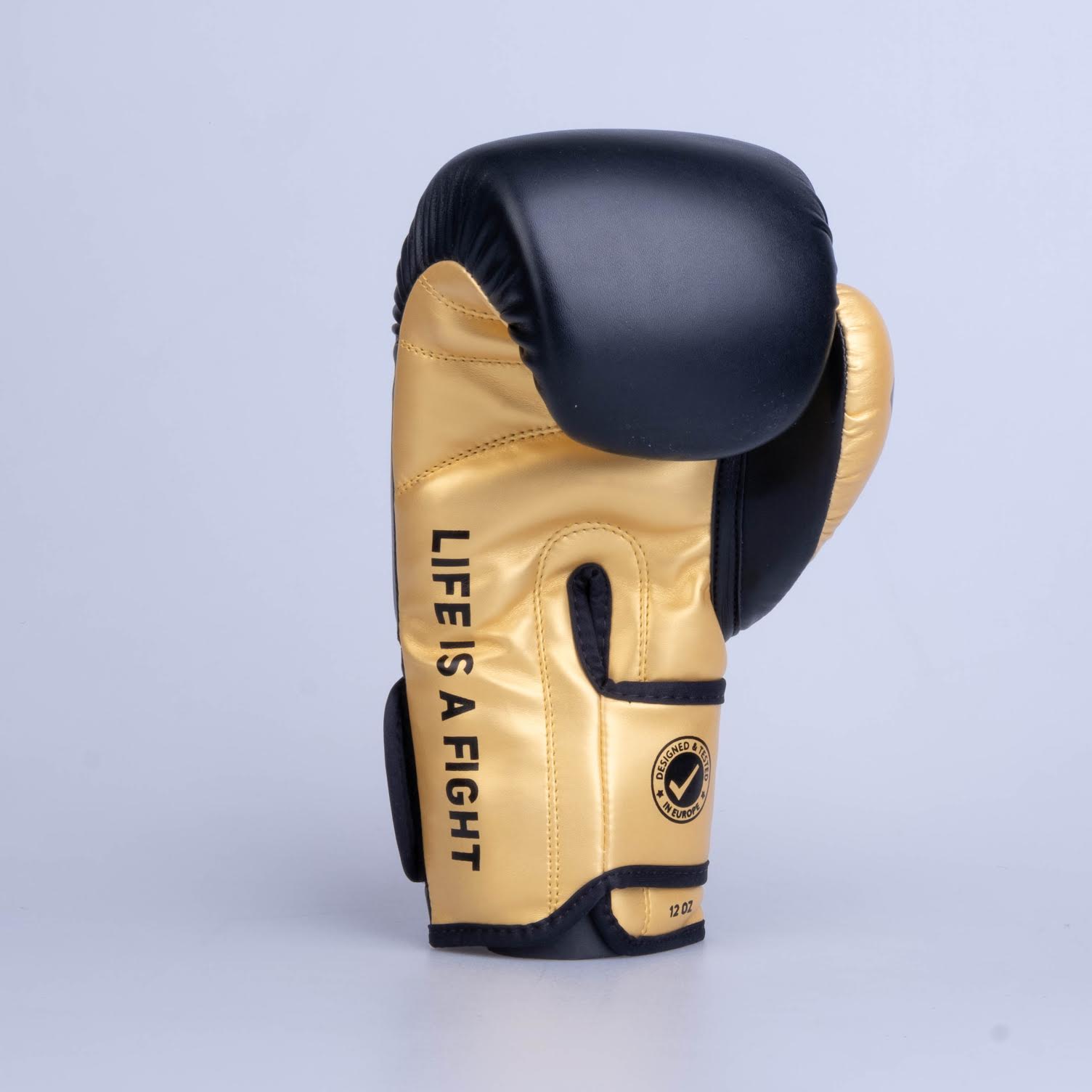 Fighter Boxing Gloves Training PU - black/gold, FBG-TRP-001