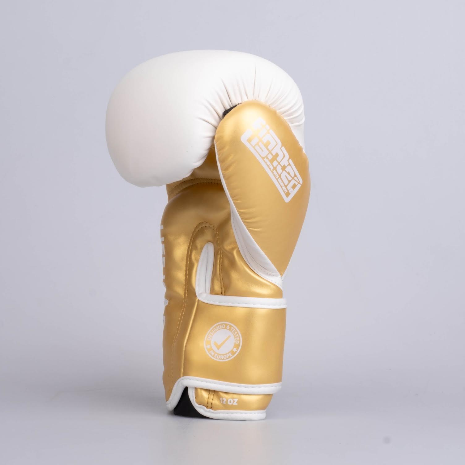 Fighter Boxing Gloves Training PU - white/gold, FBG-TRP-002