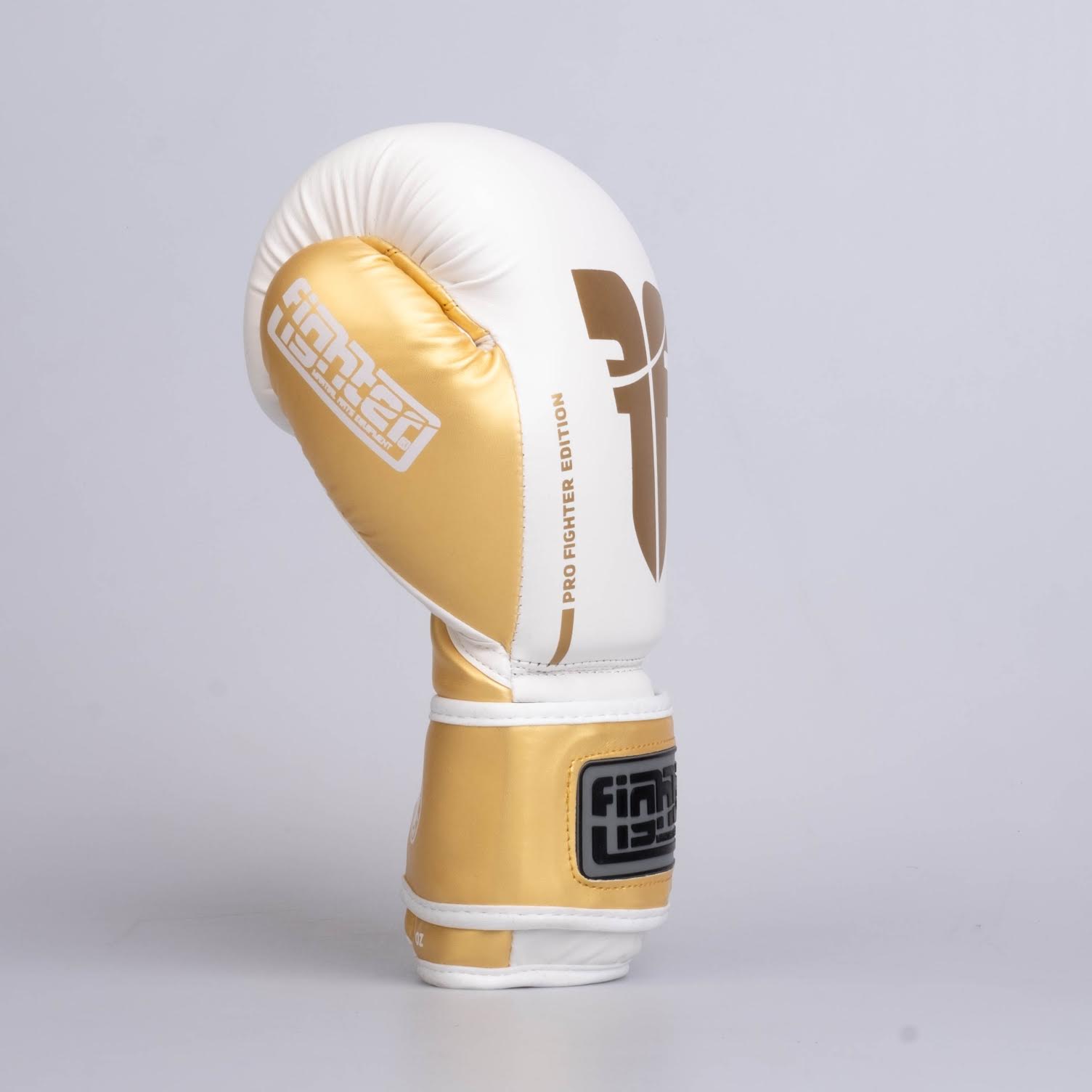 Fighter Boxing Gloves Training PU - white/gold, FBG-TRP-002