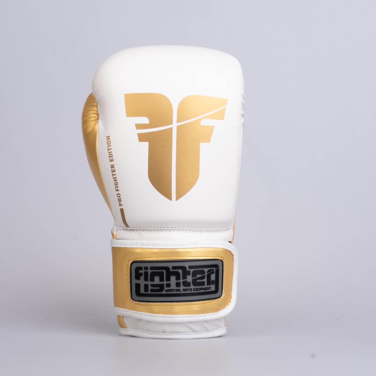 Fighter Boxing Gloves Training PU - white/gold, FBG-TRP-002