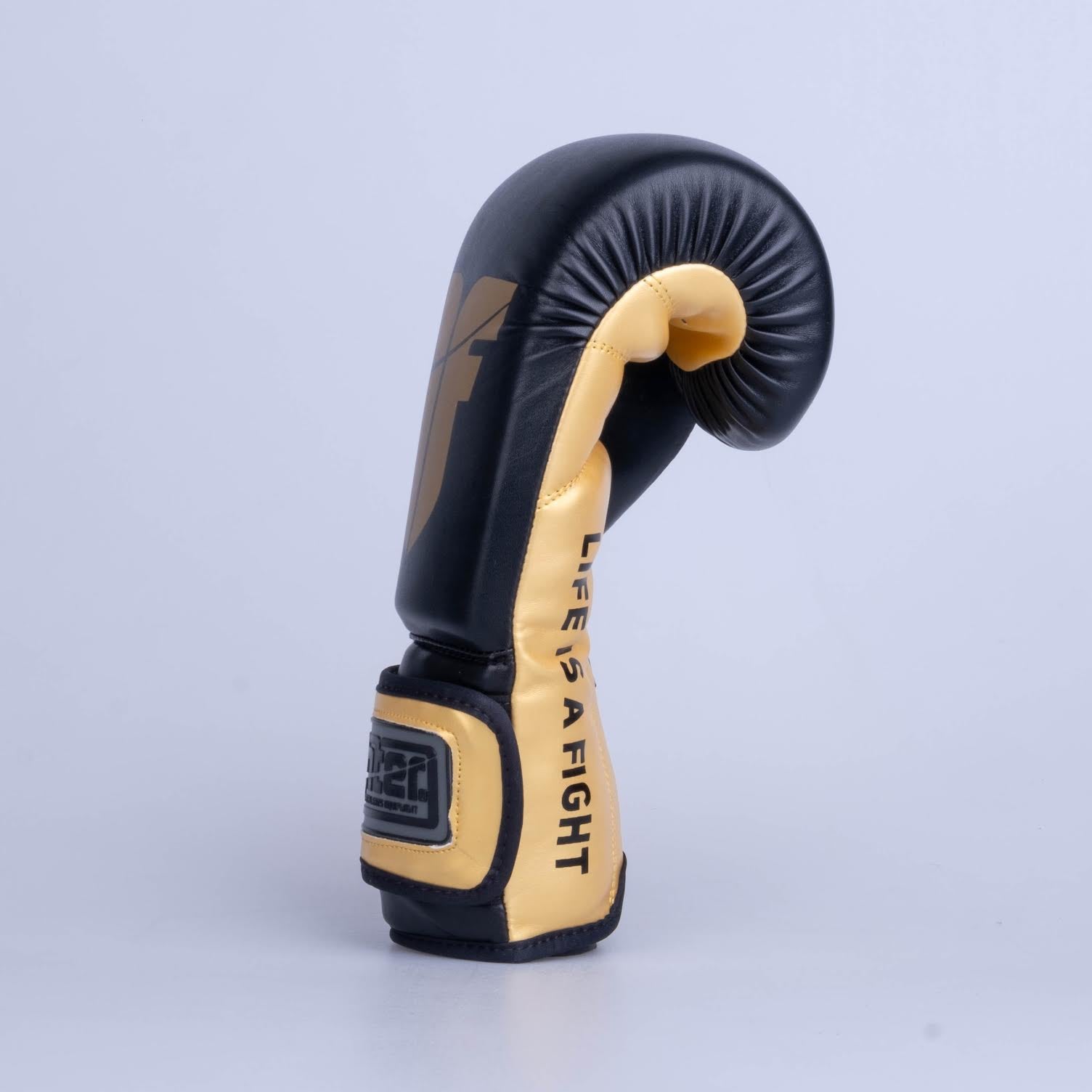 Fighter Boxing Gloves Training PU - black/gold, FBG-TRP-001