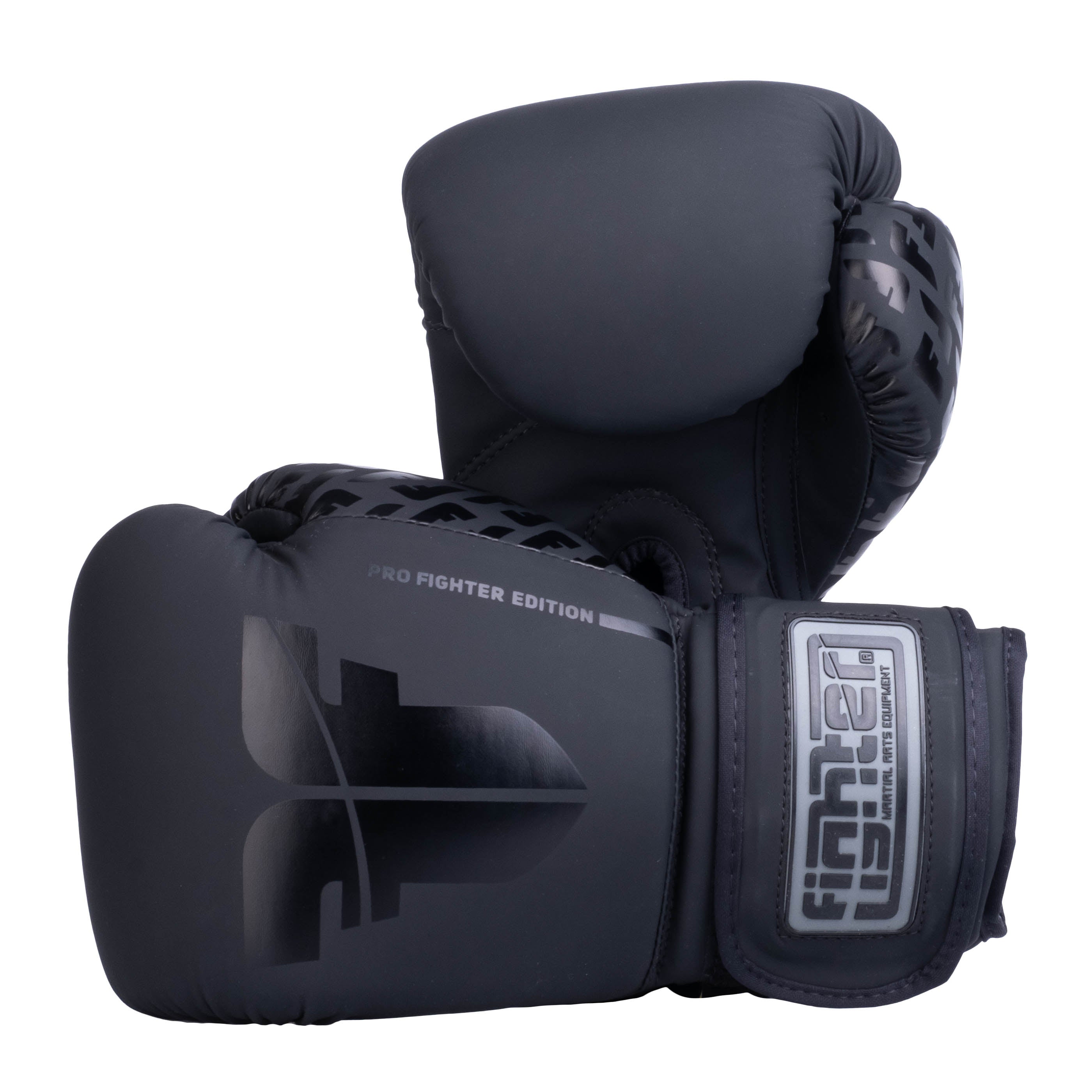 Fighter Boxing Gloves Pro PU - black, FBG-PRP-001