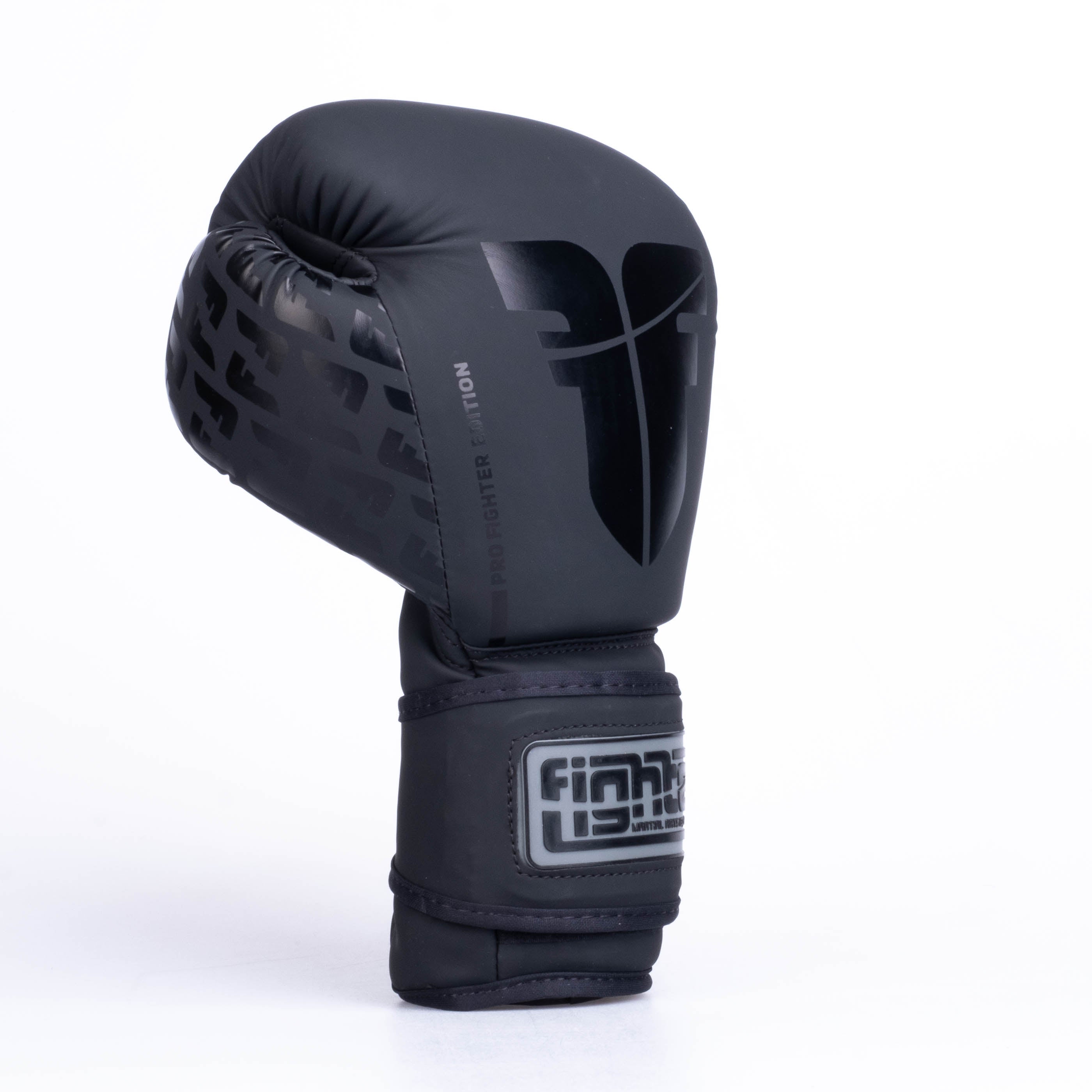 Fighter Boxing Gloves Pro PU - black, FBG-PRP-001