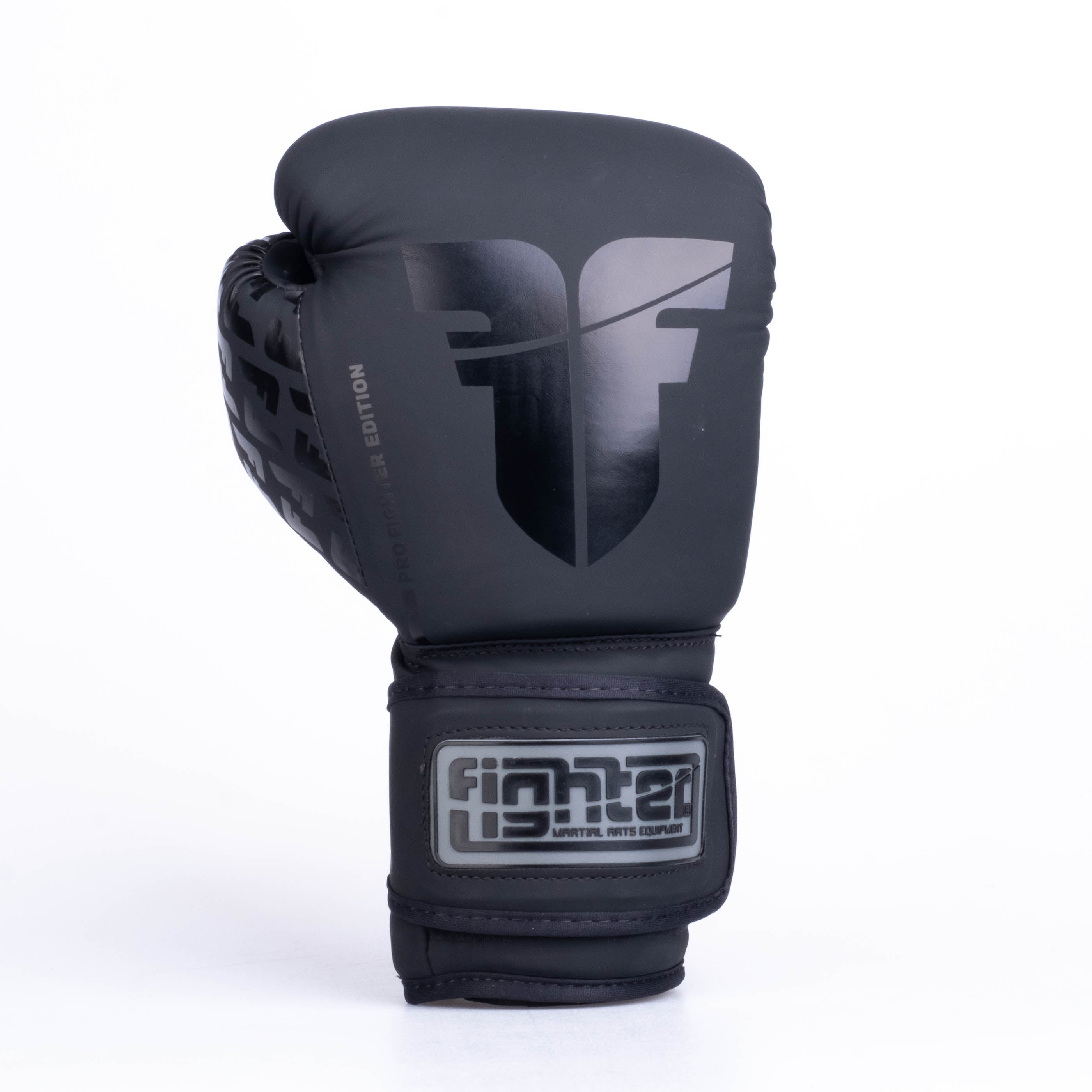 Fighter Boxing Gloves Pro PU - black, FBG-PRP-001