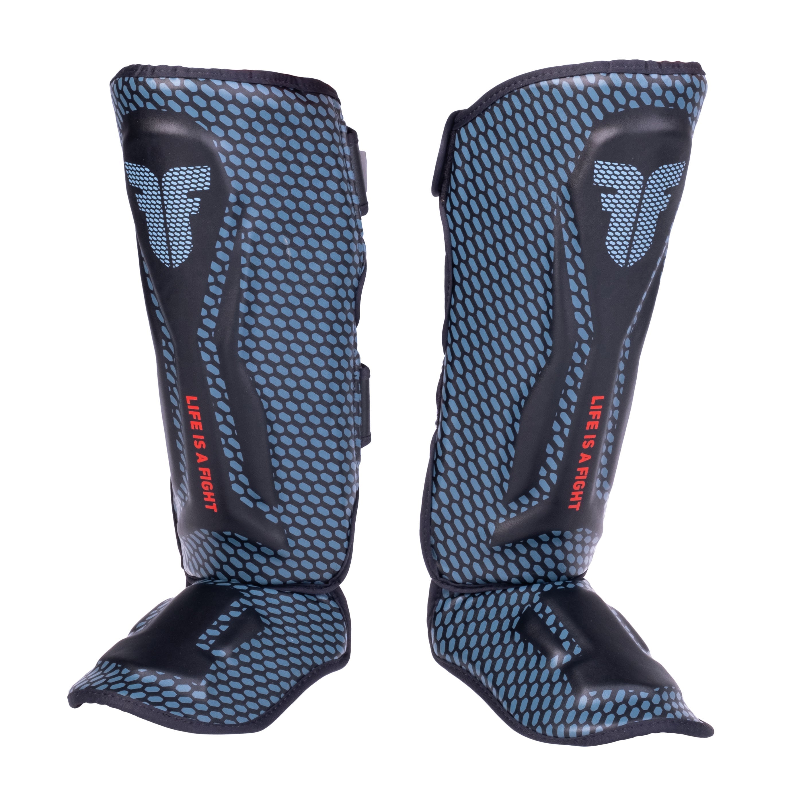 Fighter Shinguards Thai Ergo - black/gray/red, FSG-004ND1