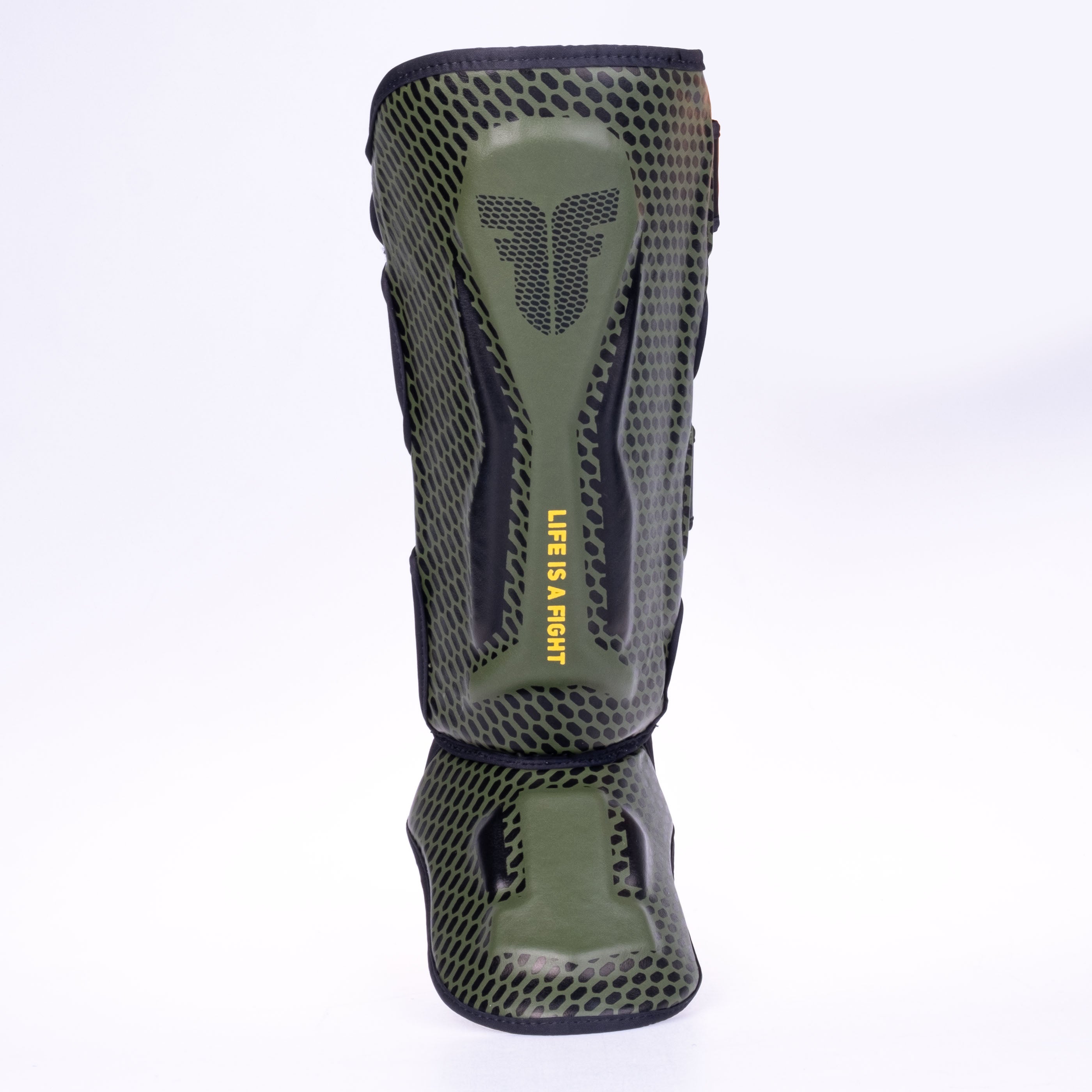 Fighter Shinguards Thai Ergo - khaki/black, FSG-004ND2