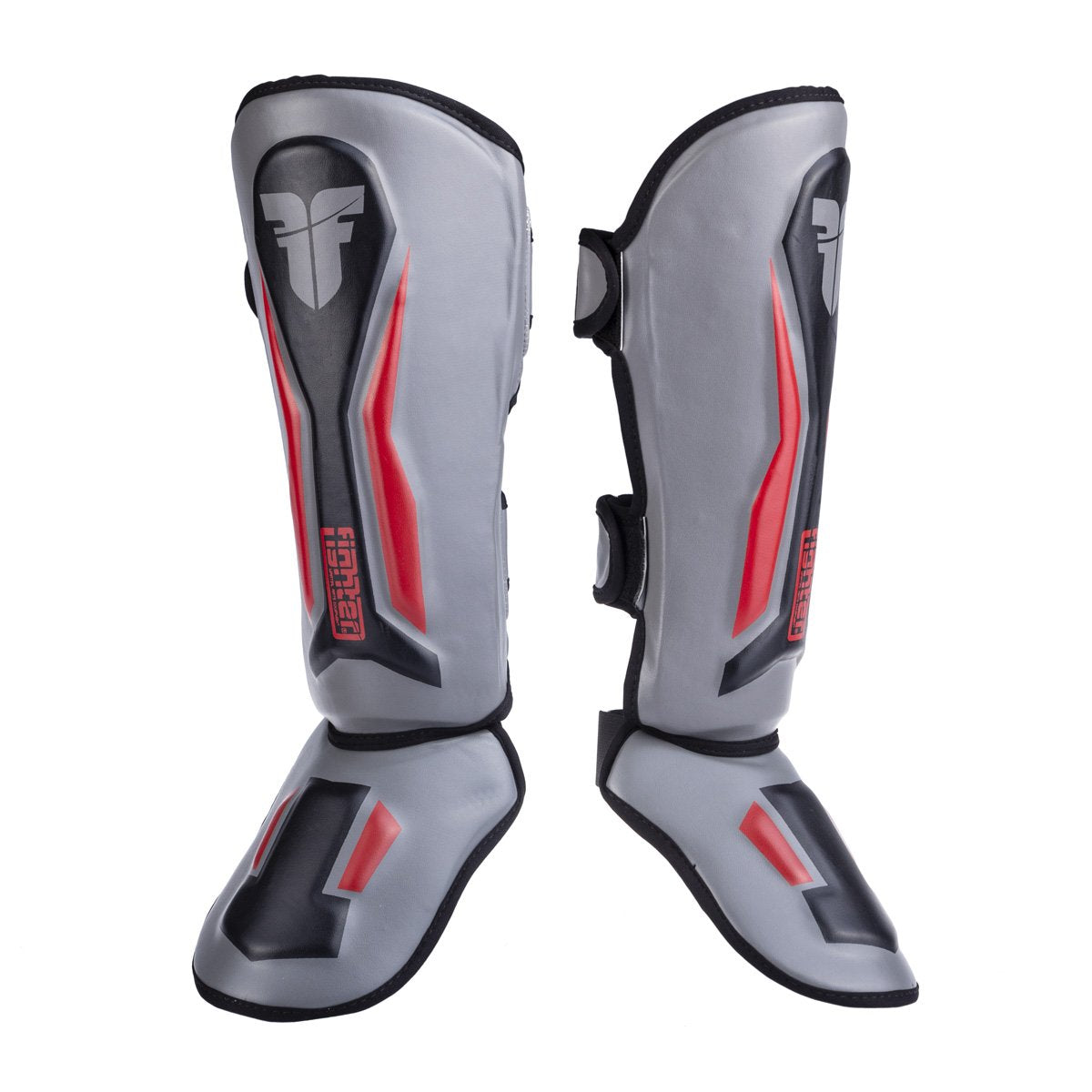 Fighter Shinguards Thai Ergo - gray/red/black