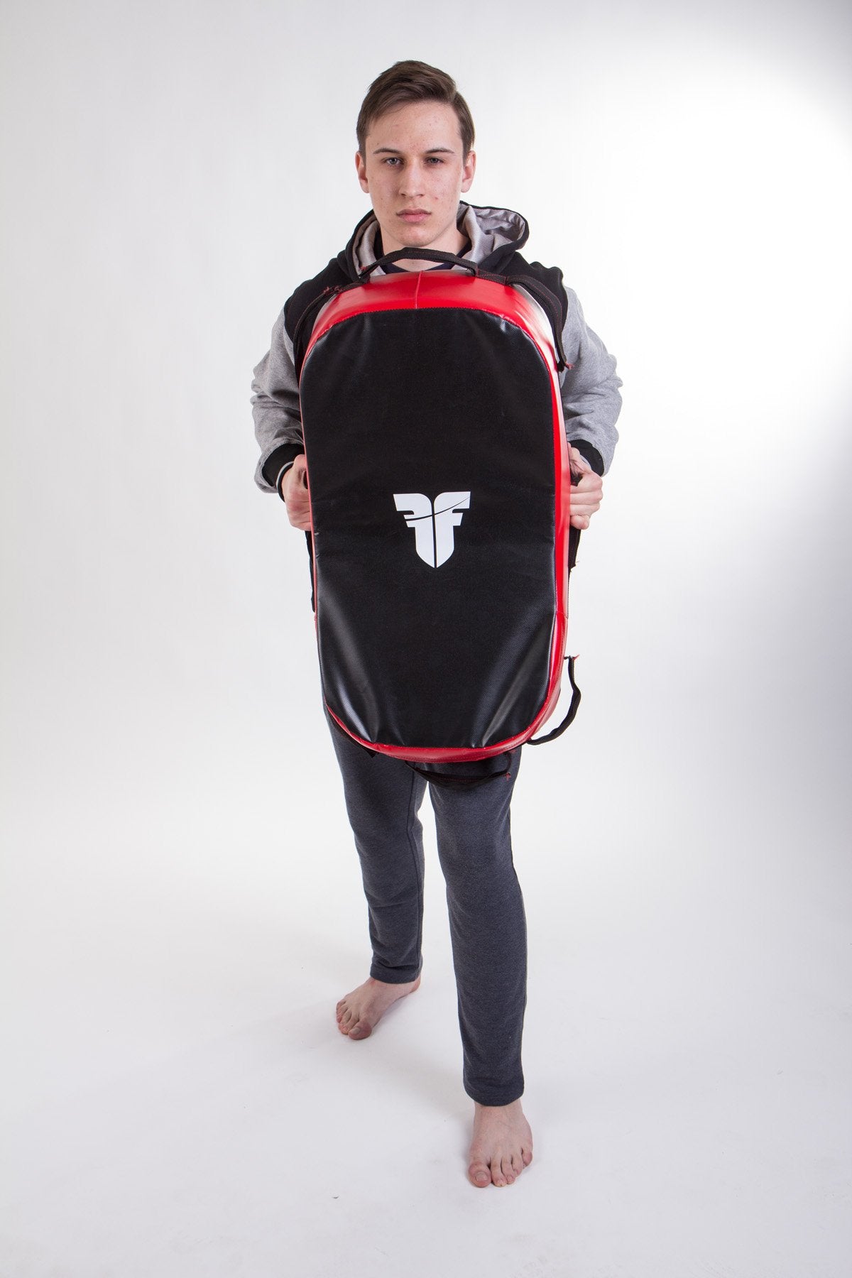 Reversible Fighter Kicking Shield - MULTI GRIP - black/red