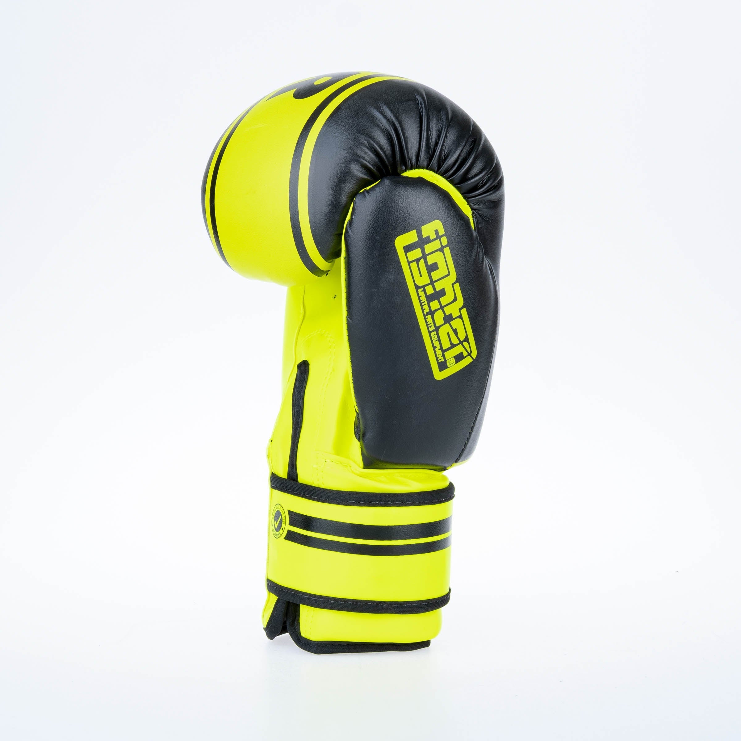 Fighter Boxing Gloves Basic Stripe - neon yellow/black