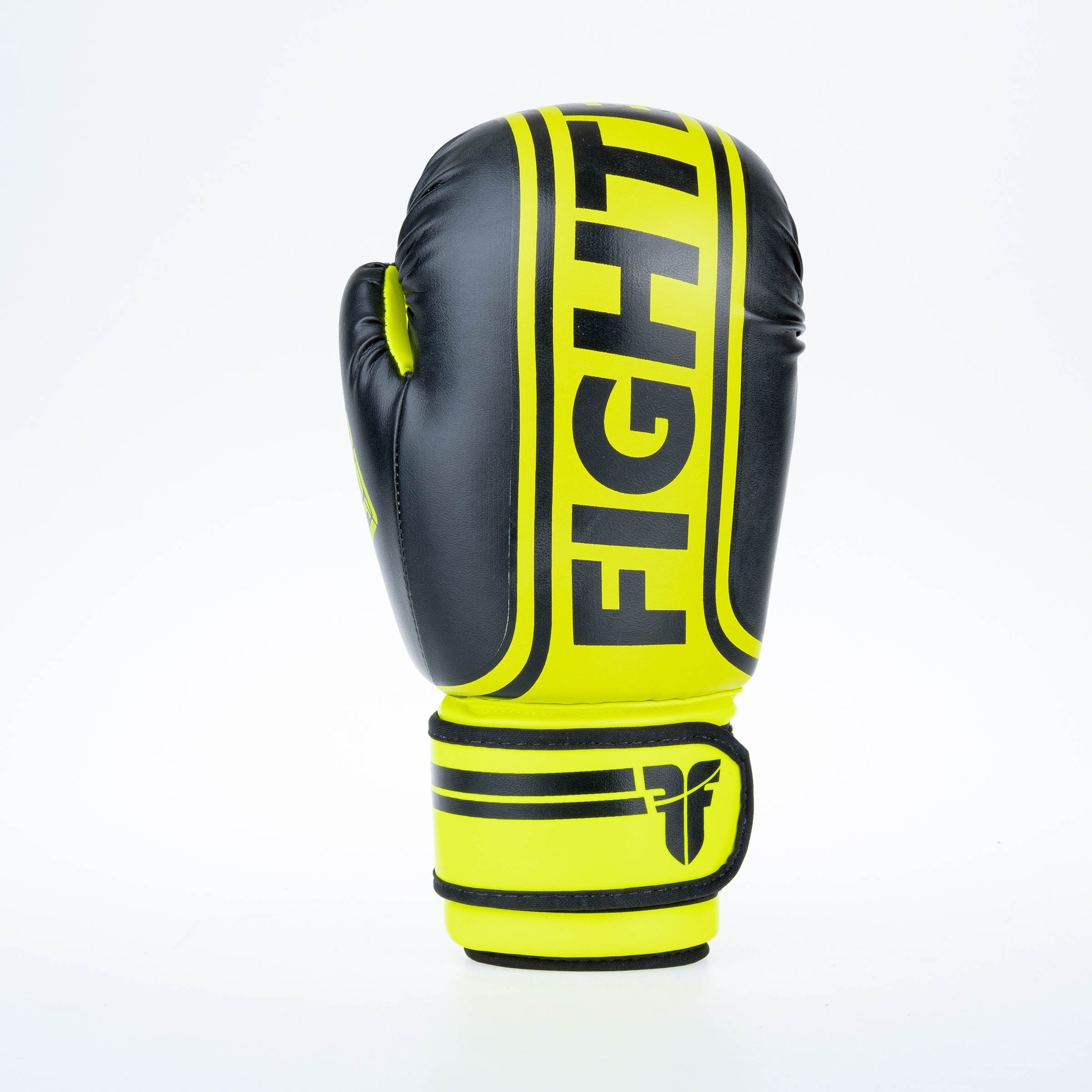 Fighter Boxing Gloves Basic Stripe - neon yellow/black