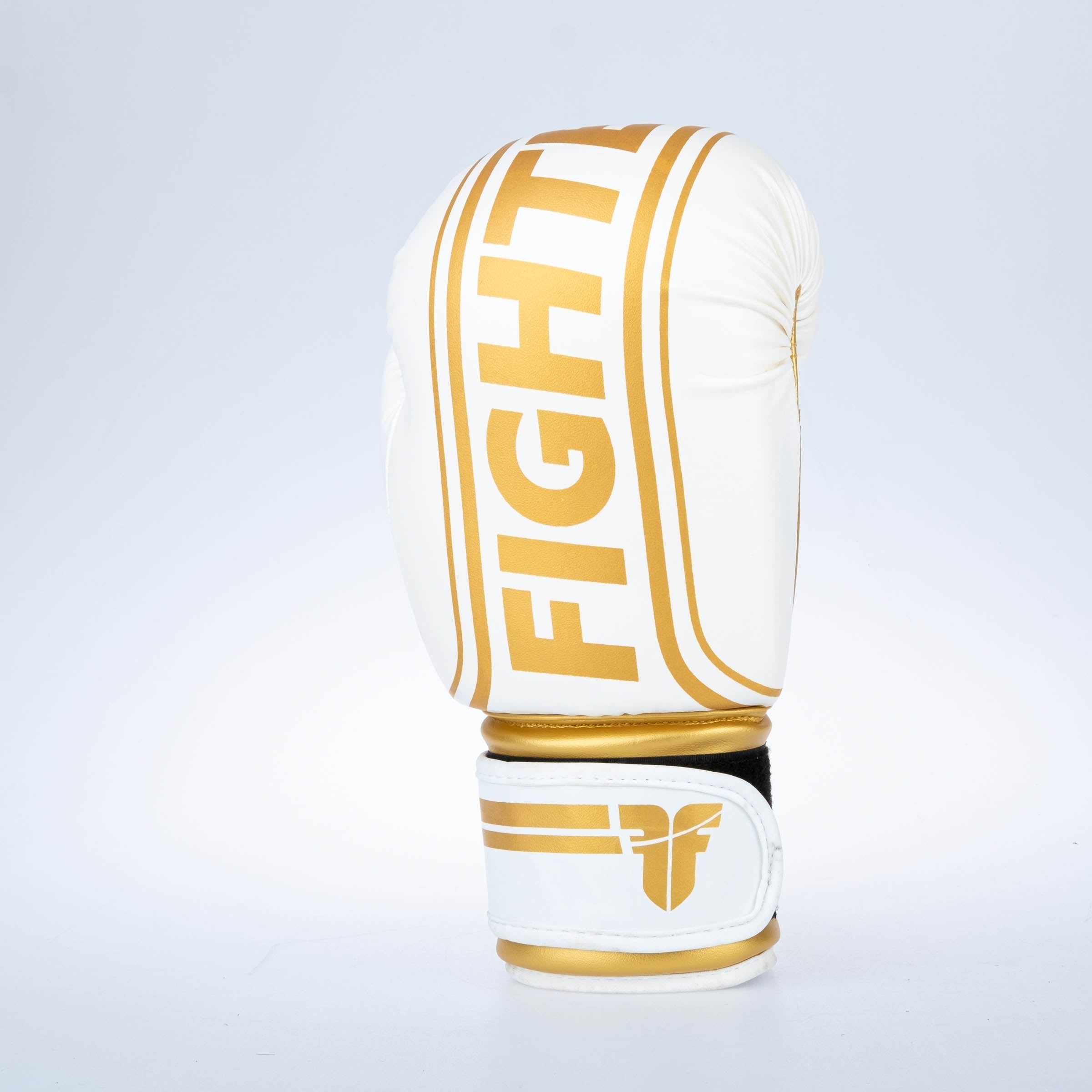 Fighter Boxing Gloves Basic Stripe - white/gold