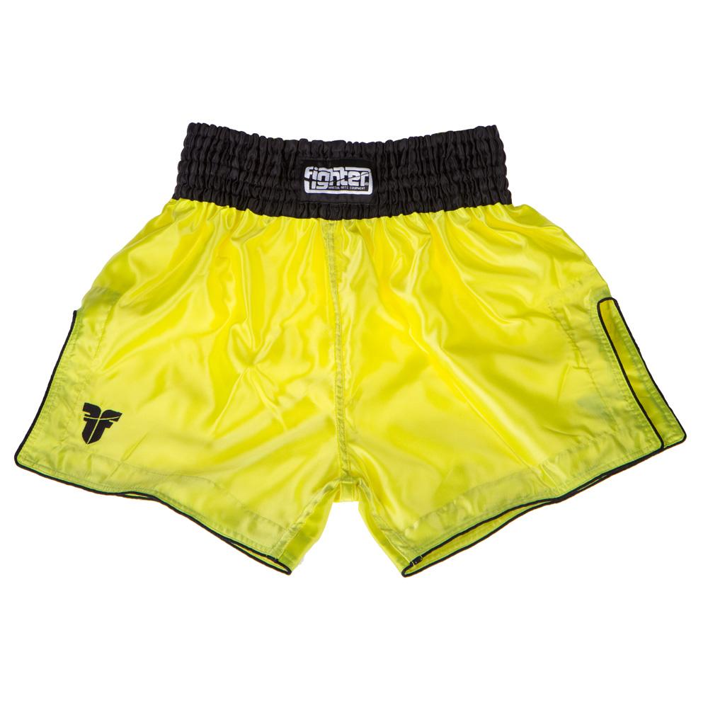 Fighter Thai Trunks Bangkok Plain - neon yellow/black