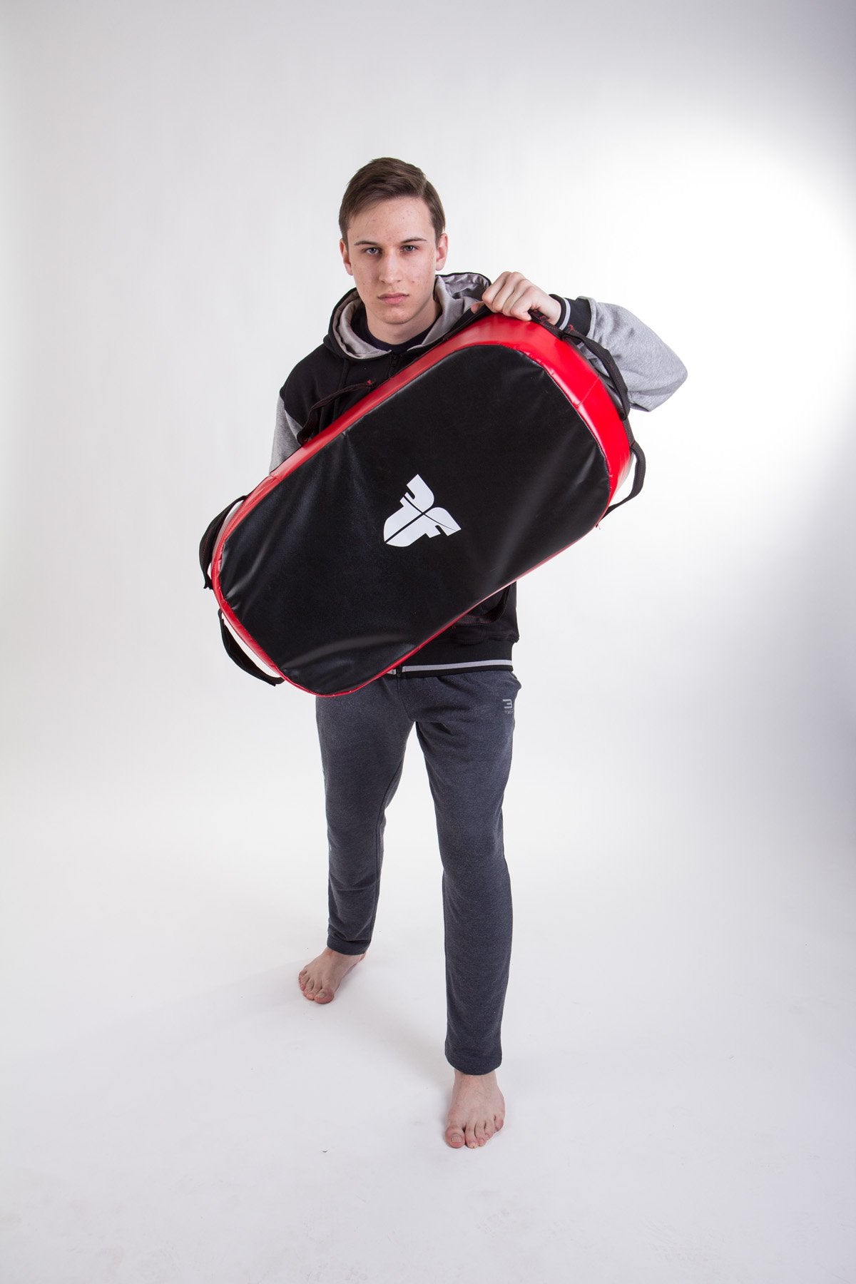 Reversible Fighter Kicking Shield - MULTI GRIP - black/red