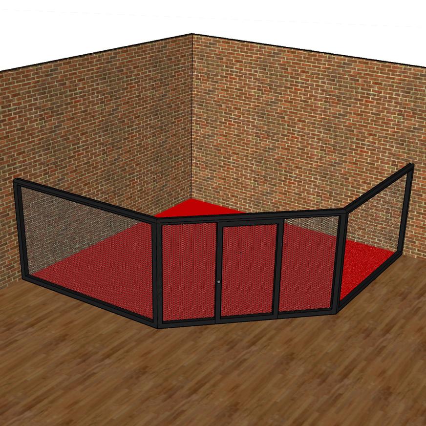 MMA Cage Panel with Door and Extre Left and Right Padding