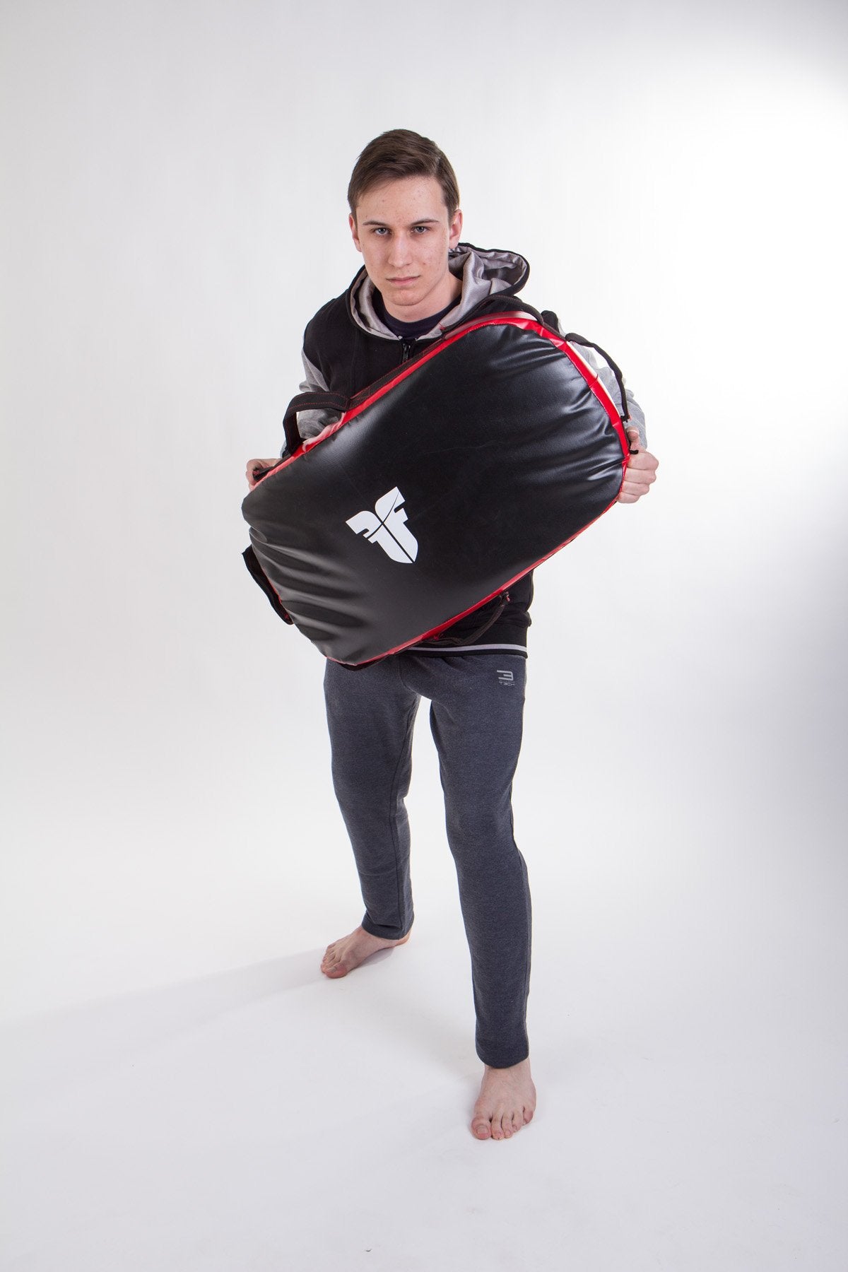 Reversible Fighter Kicking Shield - MULTI GRIP - black/red