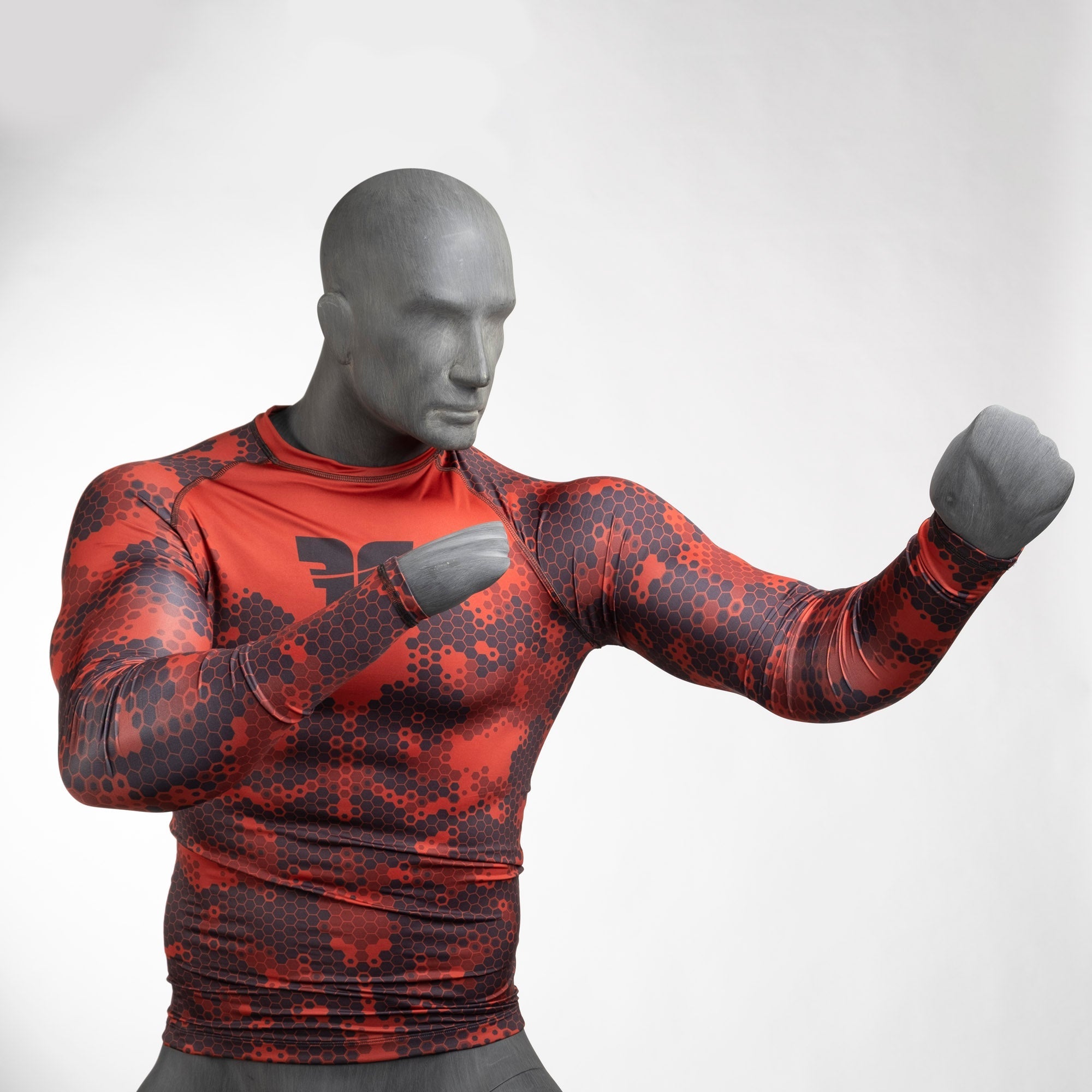 Fighter Rash Guard Honeycomb - red, FRG-18