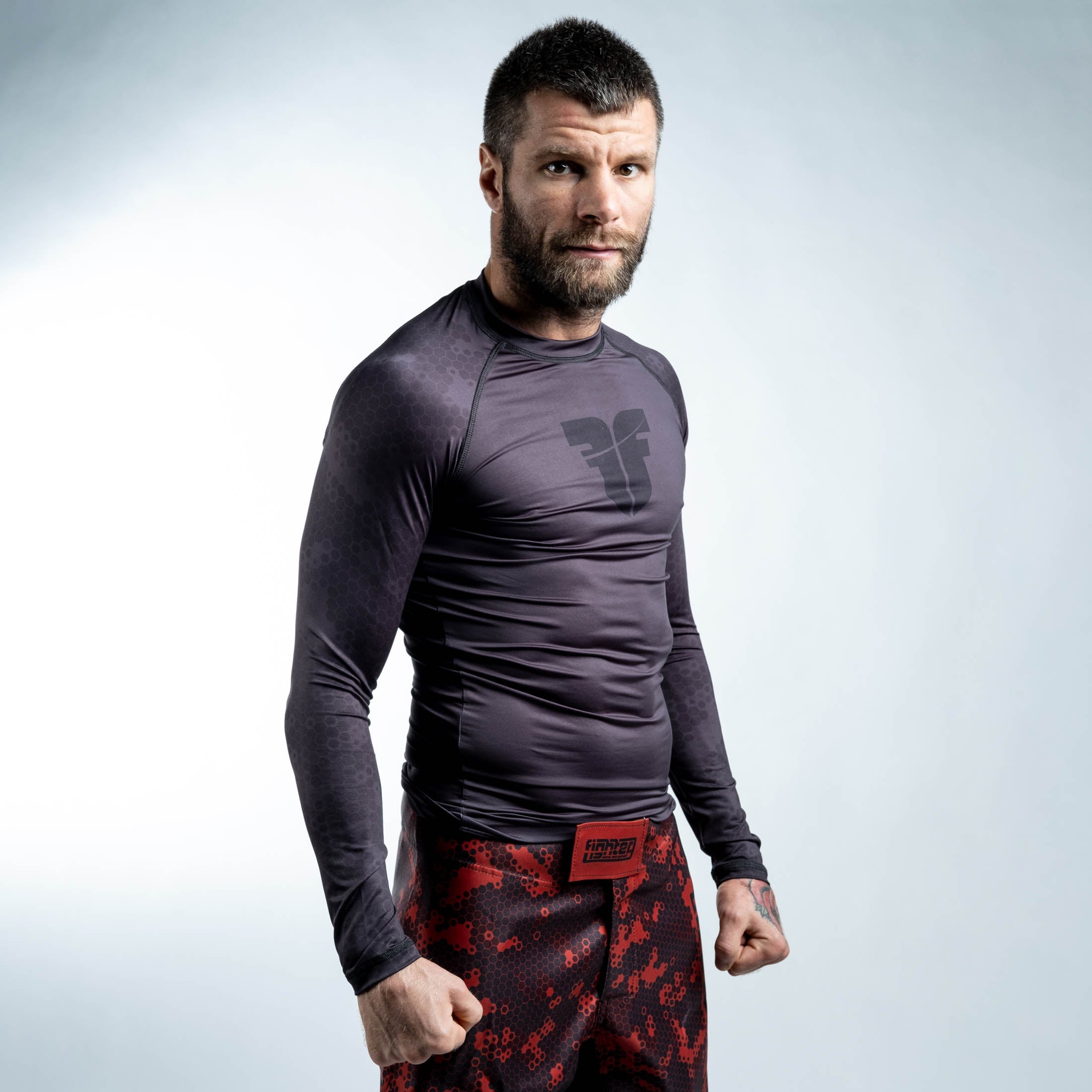 Fighter Rash Guard Honeycomb - gray, FRG-15