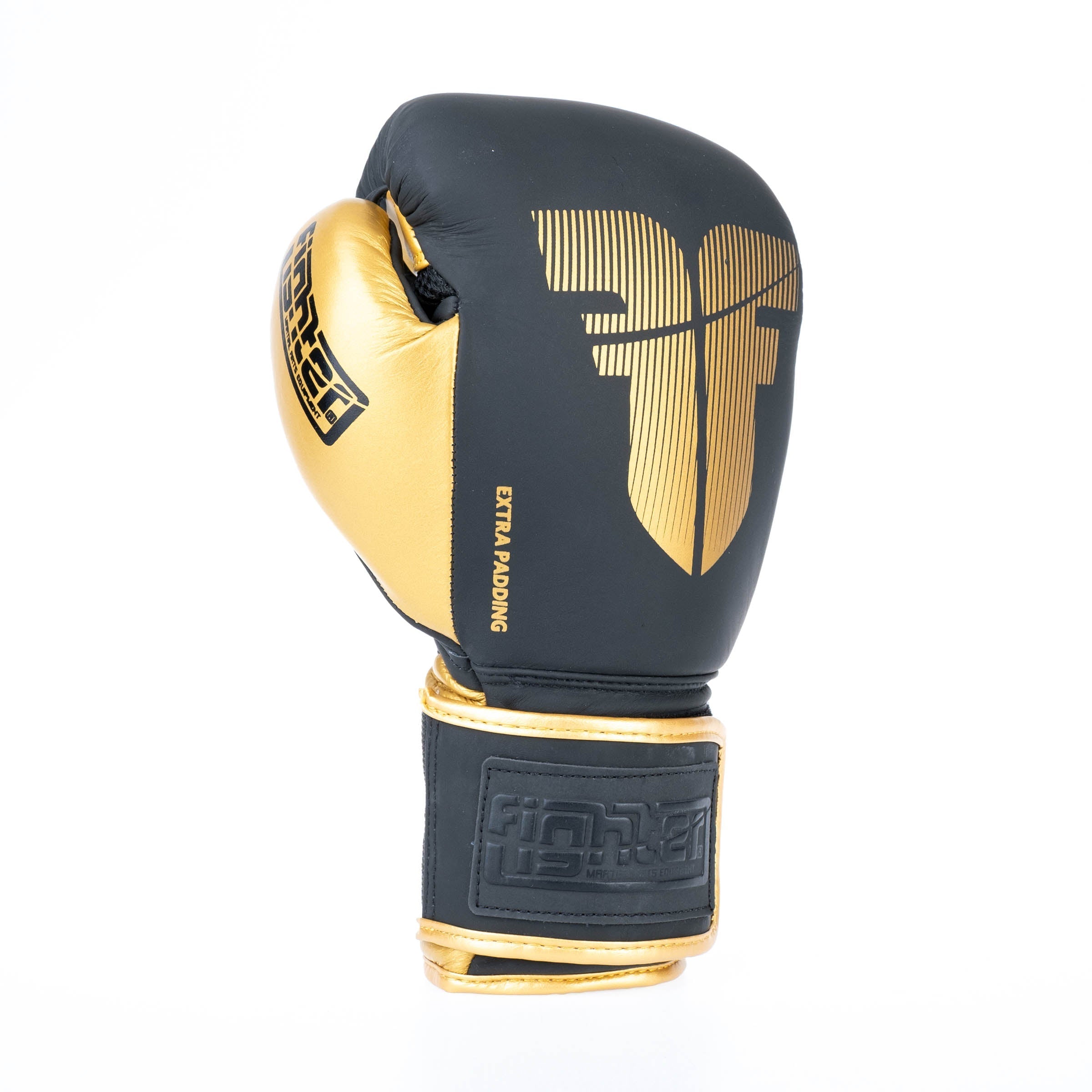 Fighter Boxing Gloves Secure Fit - black/gold