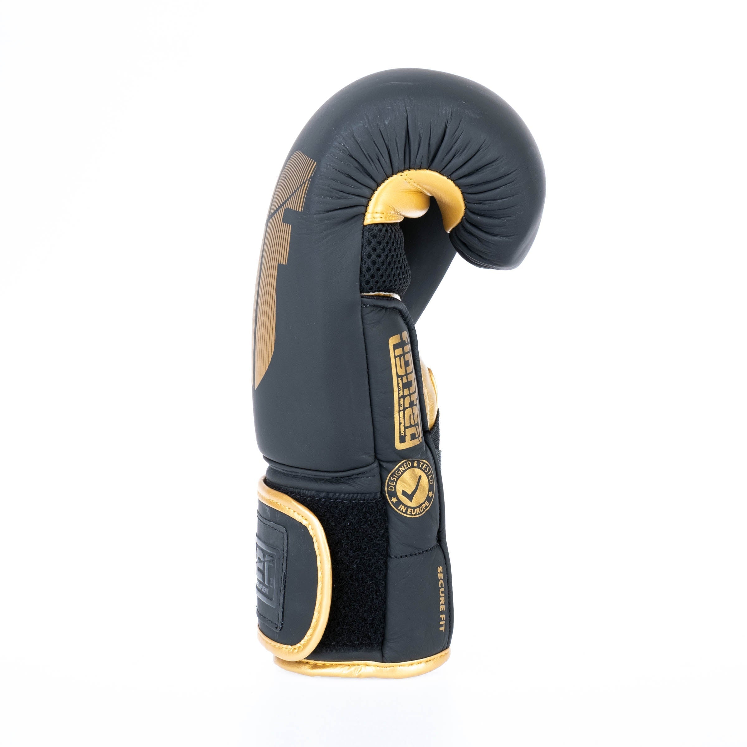 Fighter Boxing Gloves Secure Fit - black/gold