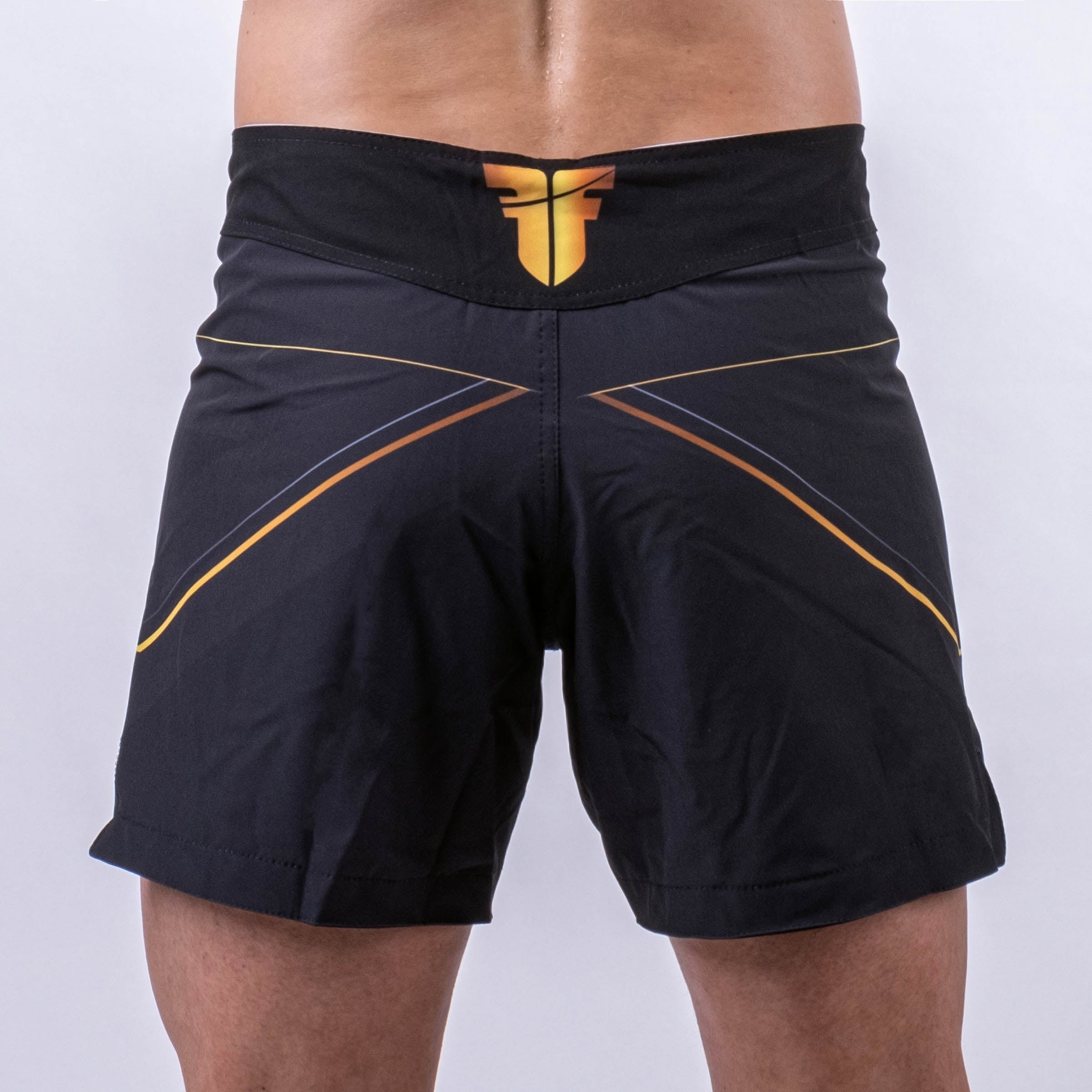 Fighter MMA Shorts Lines Gold - black/gold, FMMAS-LN-0212