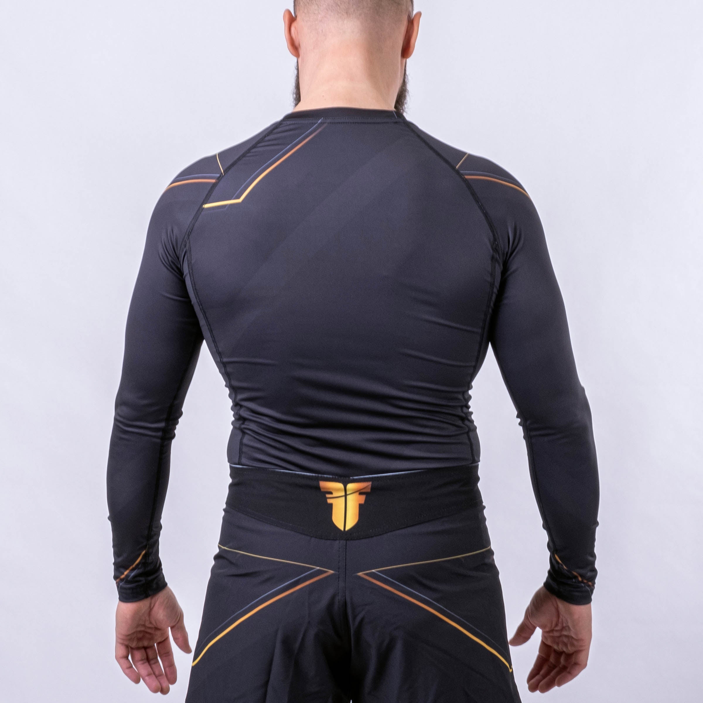 Fighter Rashguard Lines Gold - black/gold, FRSG-LNG