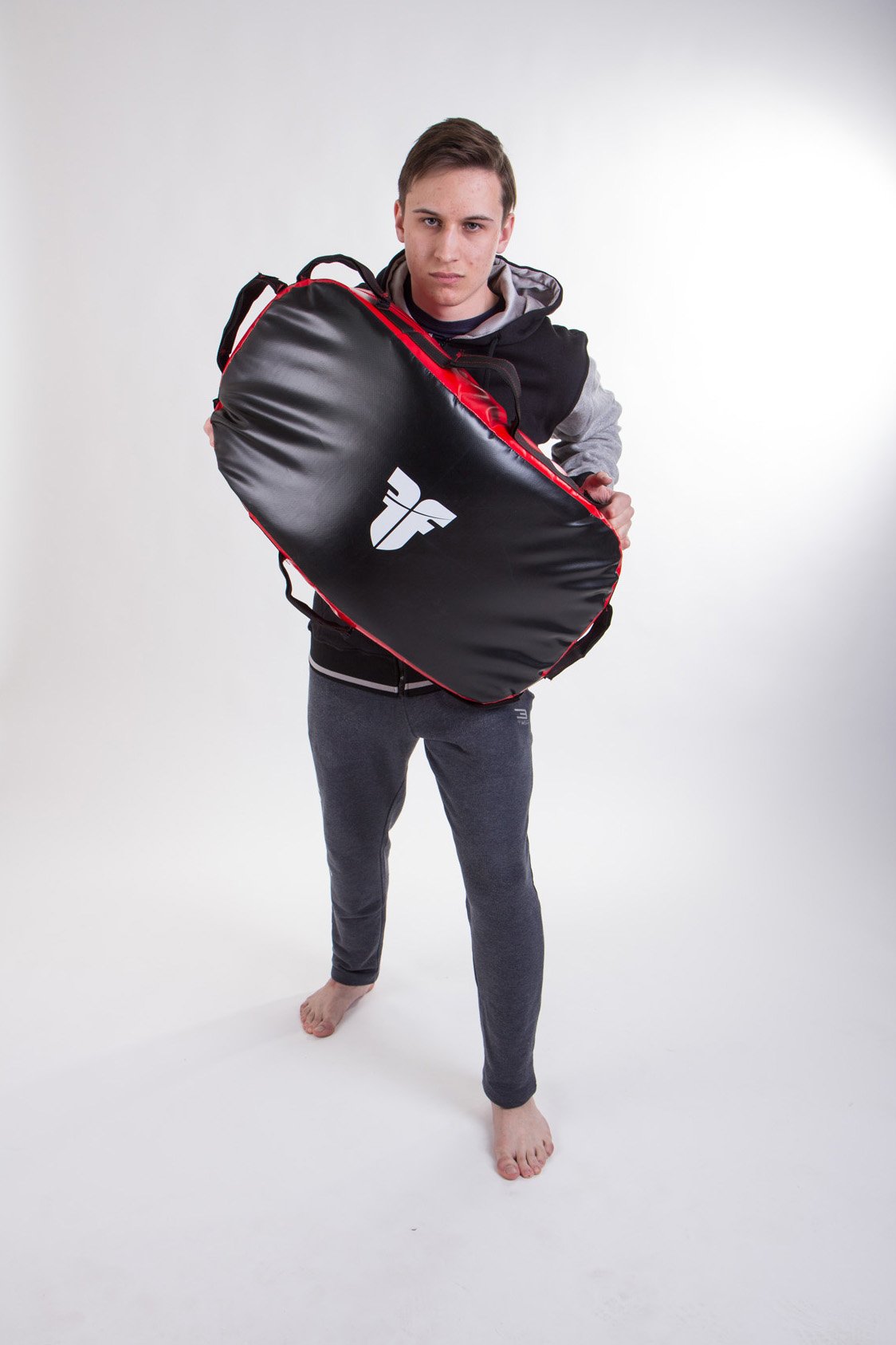 Reversible Fighter Kicking Shield - MULTI GRIP - black/red