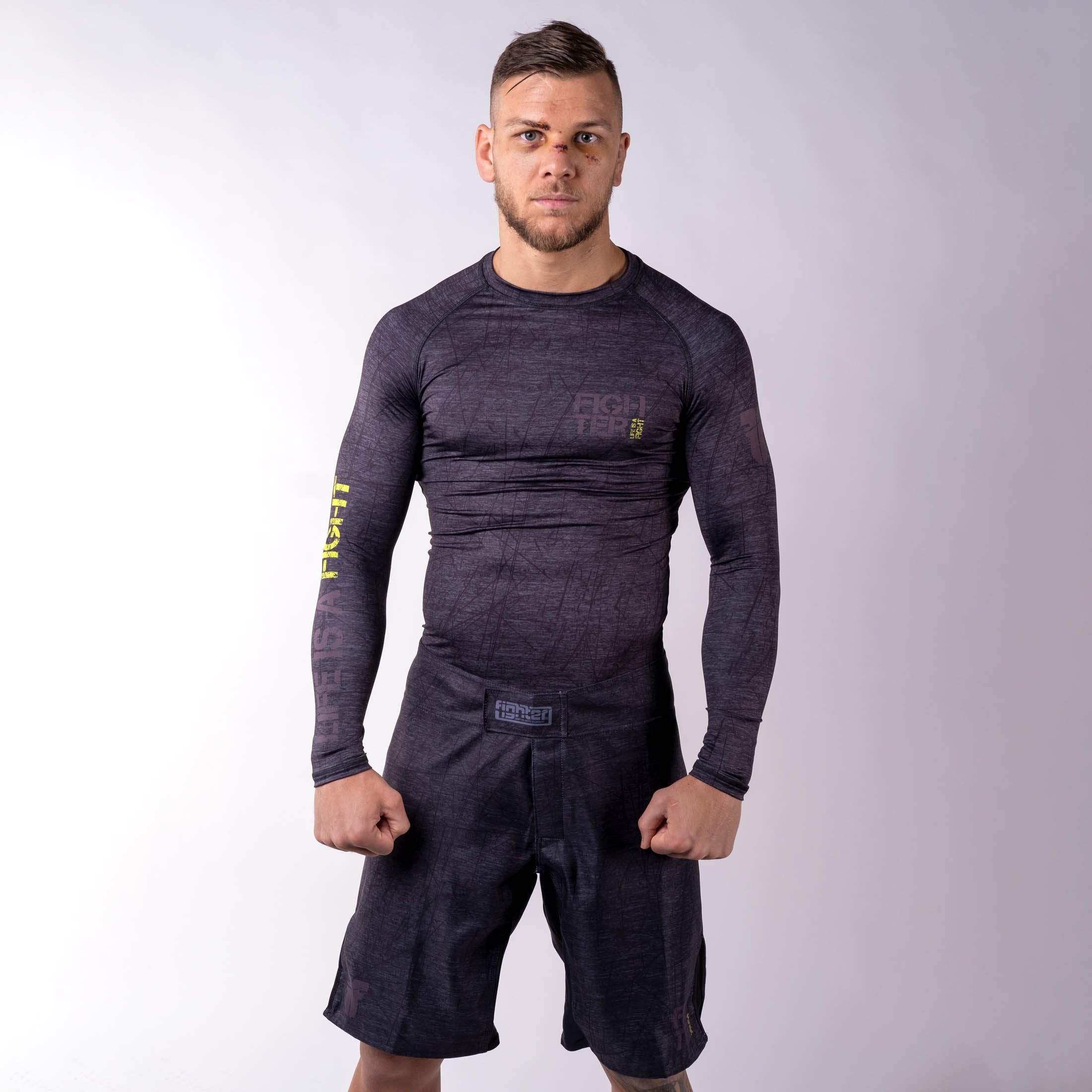 Rash Guard Fighter - Life is a Fight - gray