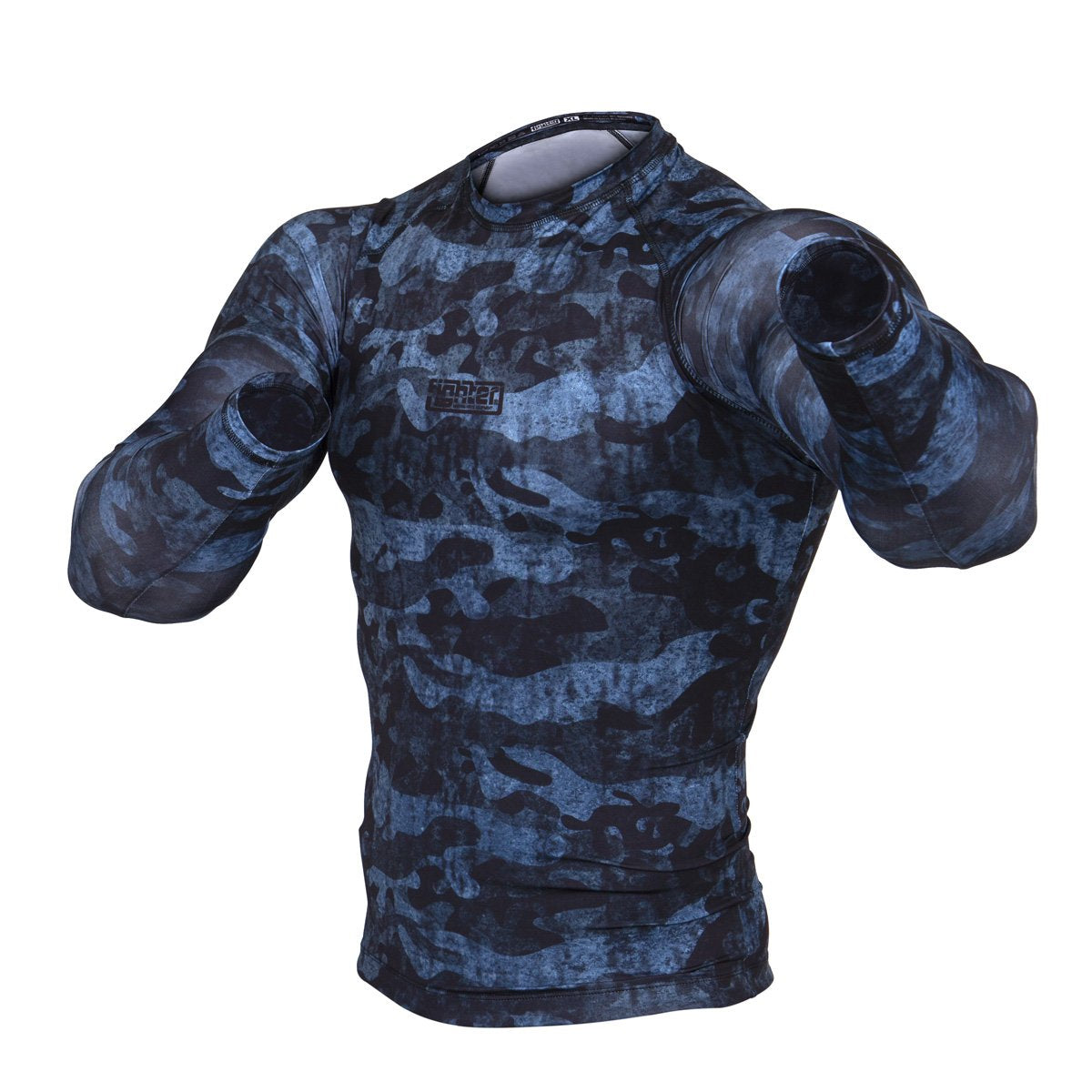 Fighter Rash Guard - Urban Camo - blue