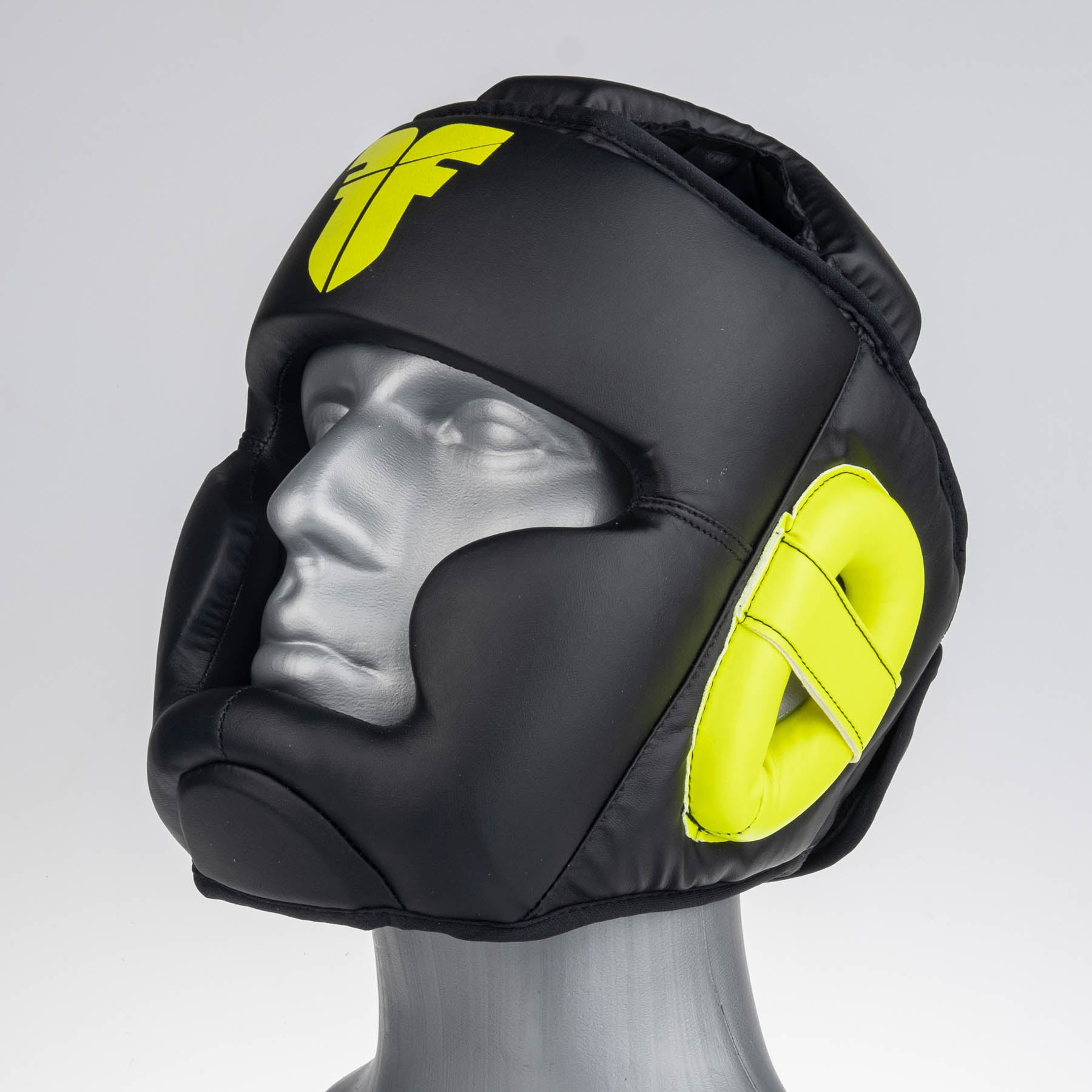 Headguard Fighter Sparring - black/neon yellow