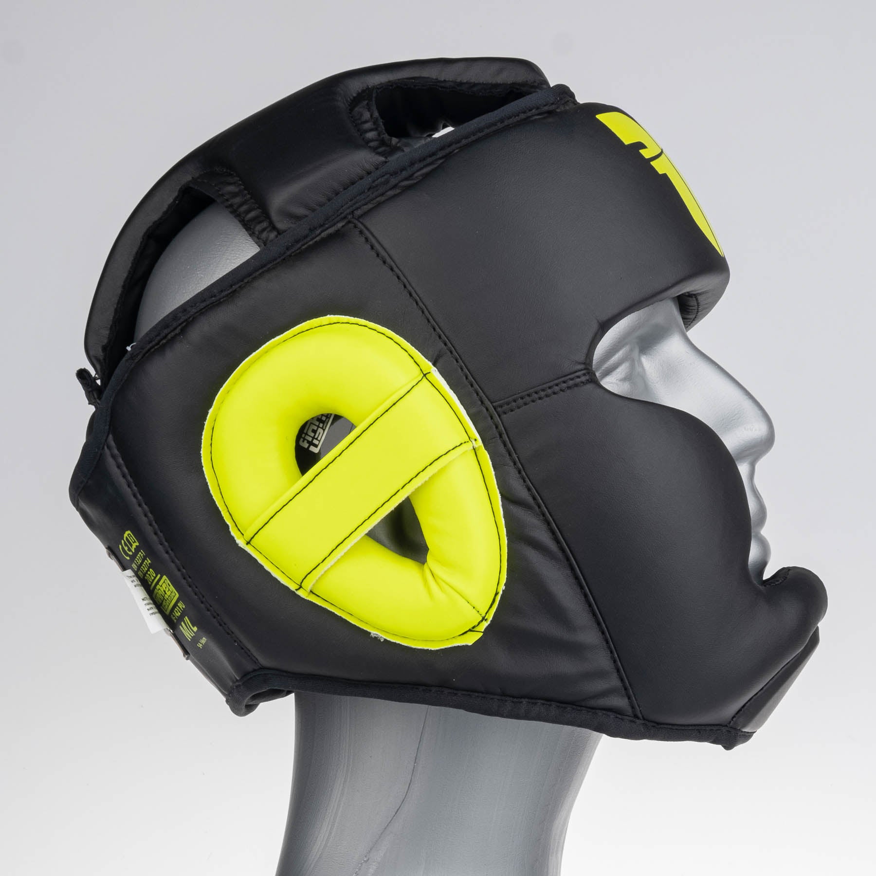 Headguard Fighter Sparring - black/neon yellow