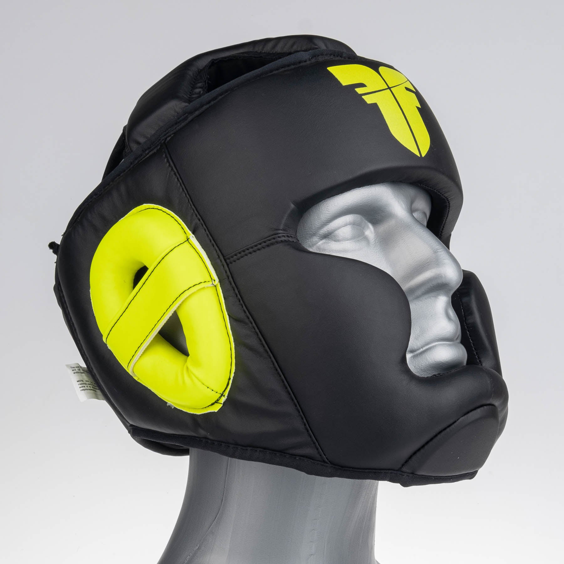 Headguard Fighter Sparring - black/neon yellow