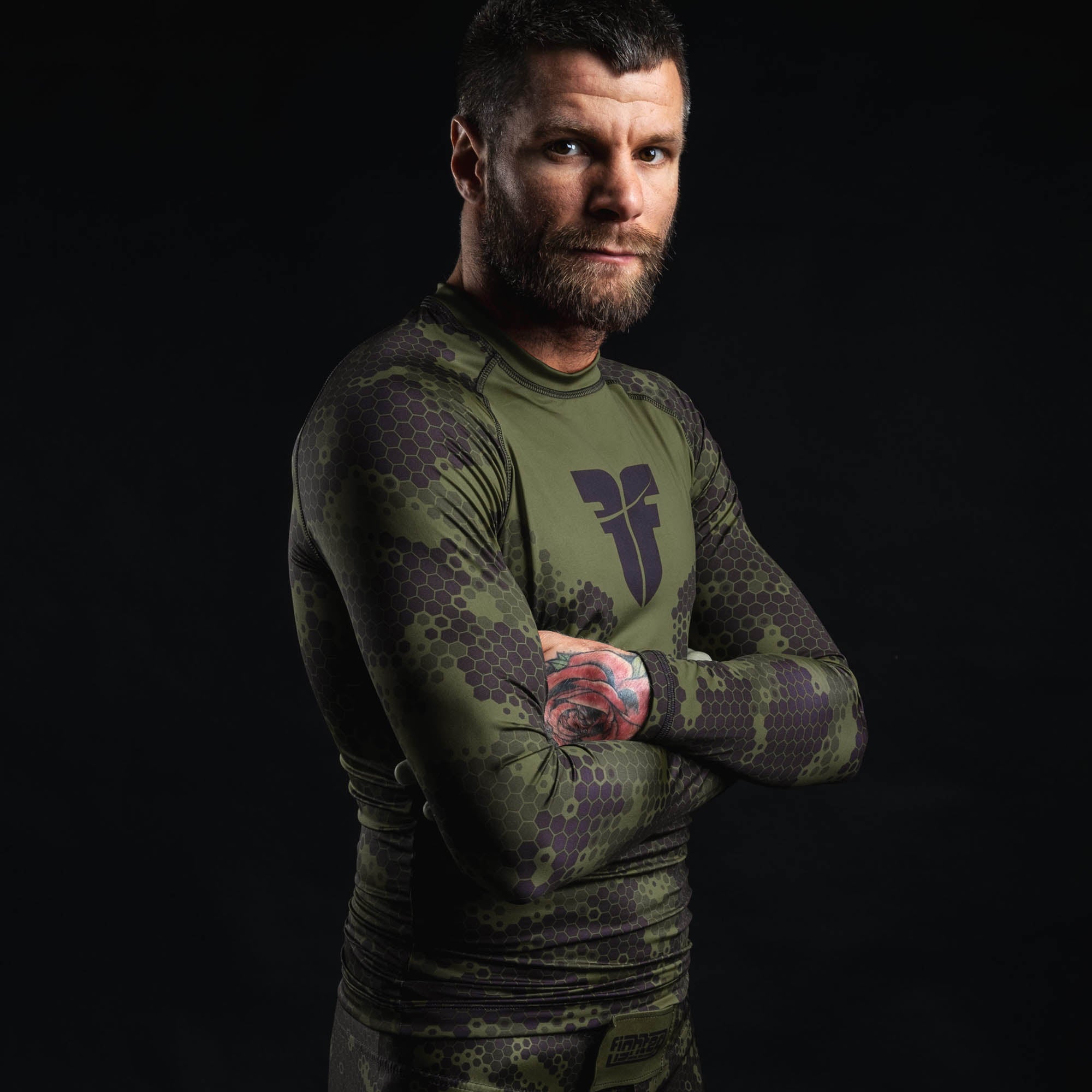 Fighter Rash Guard Honeycomb - army green, FRG-16